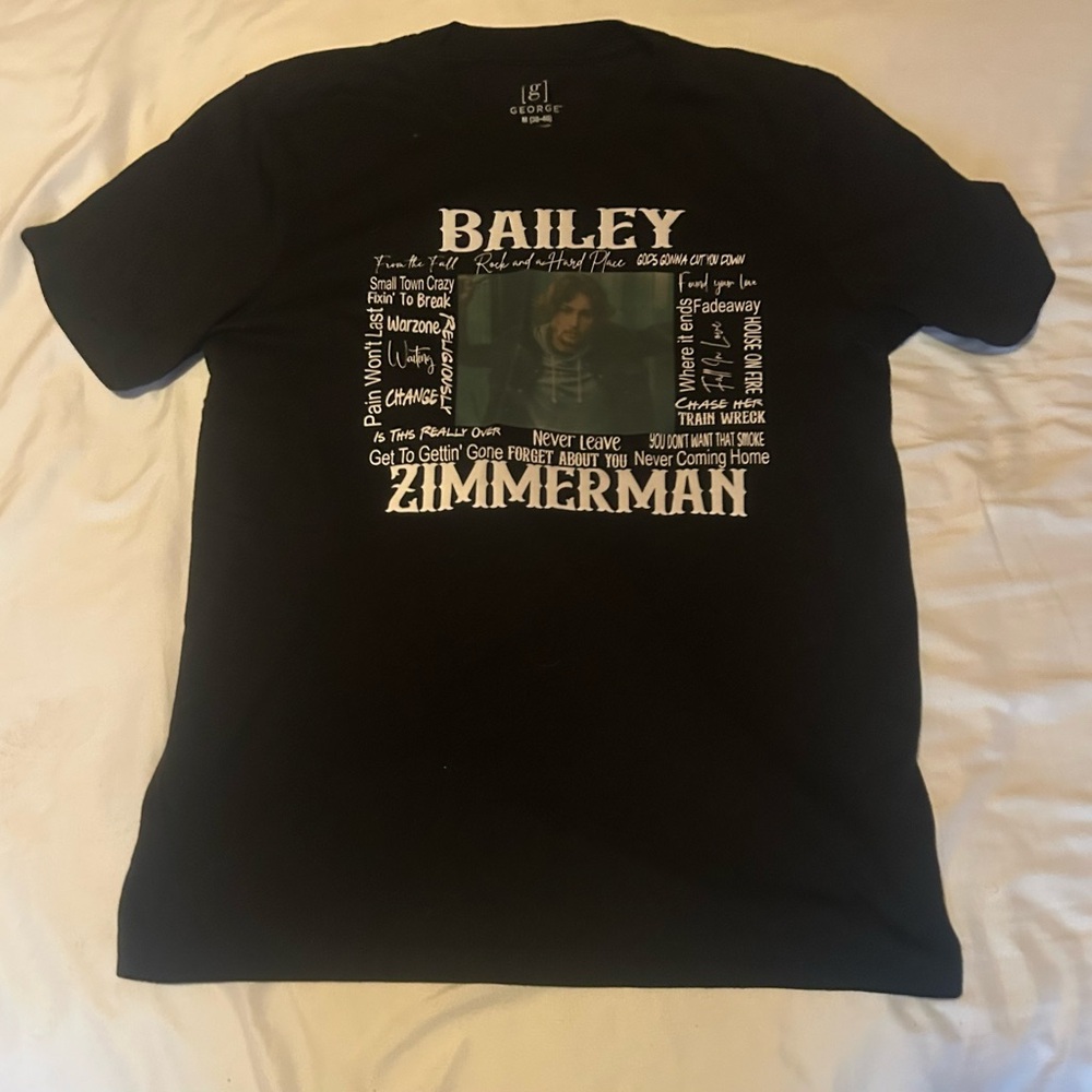George Black Graphic Tee with White Text